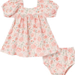 Modern Moments by Gerber baby-girls 2-piece Puffed Sleeve Dress & Diaper Cover Set