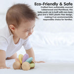 PlanToys® Wooden Baby Push Toy Car | Montessori Toy for Infants | Wooden Baby Toy with Flexible Body | Sensory & Motor Skill Development Toy for 6+ Months