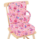 Toddler Booster Seat for Kitchen Chair, Non-Slip Bottom Dining Table Booster Seat with Backrest and Adjustable Straps, Portable Eating Travel Increasing Cushion