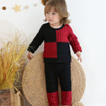 Kids Toddler Girl Clothes 18 24 Months Girl Clothing Long Sleeve T-Shirt Soft Top Pants Sweatsuit Toddler Outfit Fall Winter Clothes Black Red