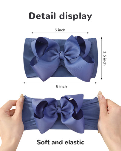doboi 20pcs Baby Girl Bows Baby Headbands Hair Accessories Big Bows for Baby Girls Infant Newborn Toddler Baby Bows and Nylon Headbands