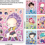 24 Sheets 5.8”x4.4” DIY Make a Face Demon Movie Hunters Stickers for Teens, Make Your Own Mixed & Matched with 8 Designed Characters Sticker for Birthday Party Supplies Favors (K24)