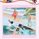 Disney Minnie Mouse Girls Swimsuits UPF 50 Ruffle Cute One Piece Bathing Suits Sport Summer Beach Swimwear Pink Plaid Quick Dry for Toddler Girls Size 3T