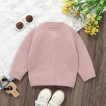 DovFanny Baby Toddler Girl Cardigan Warm Sweater Floral Long Sleeve Jumpers Coats Knitted Clothes with Cute Goose