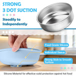 HaWare Baby Bowls with Suction, Stainless Steel Toddler Bowl with Removable Silicone Sleeve, Non-Slip Child Food Bowl with Silicone Suction, Unbreakable Kids Bowls for Feeding, Blue+Green+Grey, 3 Pack