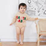 Baby Girl Boy Christmas Clothes Letter Print Sweatshirt Romper Infant Long Sleeve Bubble Romper Winter Outfit