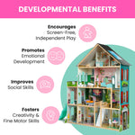 Delta Children Deluxe Maui Dollhouse - Large 4-Story Dollhouse with 12 Rooms Includes 50 Accessories - Working Elevator, Wave Slide, Lights/Sounds - Fits 12-inch Dolls - Pretend Play Gift for Ages 3+