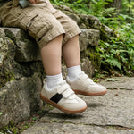 STQ KIDS Toddler Wide Toe Box Shoes:Boys Barefoot Shoe Kids Walking Shoes Boy Sneakers Non-Slip Zero Drop Toddler First Walking Shoe Comfortable Beigewhite Infant 4
