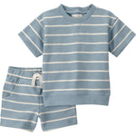 Little Planet by Carter's Boy 2-piece Shorts Set made with Organic Cotton, Blue and White Stripes, 2T