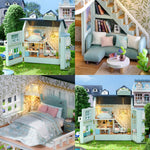 Flever Dollhouse Miniature DIY House Kit Creative Room with Furniture for Romantic Valentine's Gift (Warm House)