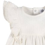 Gerber Baby Girls Cotton Dress and Diaper Cover Set, Ivory, 6-9 Months