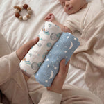 Nyessmee Baby Crib Sheets for Boys and Girls, Fitted Crib Sheets 52" x 28", Soft Breathable Microfiber Sheets for Standard Crib and Toddler Mattress, 2-Pack Blue Rocket