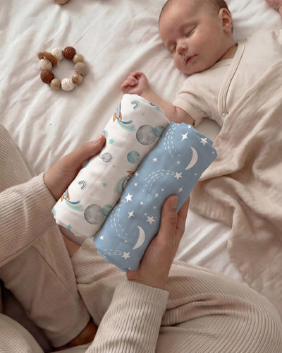 Nyessmee Baby Crib Sheets for Boys and Girls, Fitted Crib Sheets 52" x 28", Soft Breathable Microfiber Sheets for Standard Crib and Toddler Mattress, 2-Pack Blue Rocket