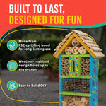 SparkJump Premium Bug Hotel Kit for Kids – Easy Wood Craft Kits for Children, Lady Bug House for Garden with Tools, Paints & Glue, Fun Birthday Gifts for Girls and Boys