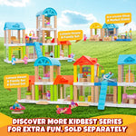 37-Piece Small Wooden Dollhouse, 3-Room DIY Doll House for Toddlers with 3 Movable Dolls, Dollhouse Furniture Accessories, Birthday Building Gift for Kids Ages 3-8 (8.15" L x 4.06" W x 9.17" H)