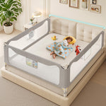 Updated King Size Bed Rail for Toddlers: 3-Side Protection Bedrail with Headbroad for King Bed - Extral Tall Adjustable Child Safety Side Railing Guards for Infants Kids Child(78.7x78.7X 74.8”)