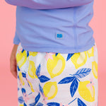RUGGEDBUTTS Boys UPF50+ Sun Protection Fruits & Florals Swim Trunks - Lemon Capri, 12-18m