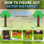 50ft Ninja Warrior Obstacle Course for Kids with Swing, Ninja Course for Kids Outside with 11 Accessories--Trapeze Swing, Climbing Net, Rope Ladder, Outdoor Playset with Monkey Bars