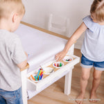 Melissa & Doug Wooden Art Table & Chairs Set - White - Kids Table And Chair Set, Kids Craft Table And Chairs, Children's Furniture