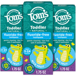 Tom's of Maine Toddler Fluoride Free Toothpaste, Mild Fruit, 3 Pack, 1.75oz