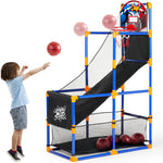 JOYIN Arcade Basketball Game Set with 4 Balls and Hoop for Kids 3 to 12 Years Old Indoor Outdoor Sport Play - Easy Set Up - Air Pump Included - Ideal for Competition