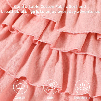 Neutocd Toddler Girls Skirt 4-Layer Ruffle Skort for School Summer Built in Shorts Cotton Skirts for Girls 18M-6Y