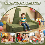 Costzon Modular Kids Play Couch, Snow Mountain Theme Toddler Foam Building Fort for Inspiring Creativity, Convertible Foam and Floor Cushion for Boys Girls for Playroom, Bedroom Gifts (Dinosaur)