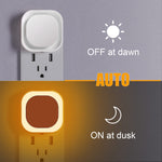 YUNLEX 2 Pack Plug in Dimmable Night Light, Square , Auto Dusk to Dawn Sensor, LED Wall Night Light, Soft Glow, Amber Night Light for Bathroom, Hallway, Stairs, Kitchen, Bedroom, Garage