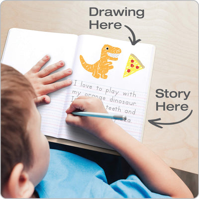 Oxford Primary Composition Notebooks, Kids Handwriting & Drawing Story Journal, Pre-K, Grades K-2, 100 Sheets/200 Pages, 9 3/4 x 7 1/2, (63784) (Pack of 4)