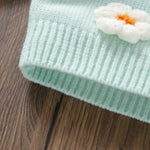 Toddler Baby Girl Sweater Floral Cardigan Knit Long Sleeve Coat Cute Fall Winter Outfits Clothes Infant Newborn (Aqua Blue, 6-9 Months)