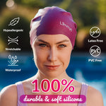 Limmys Men’s Women’s Unisex Swimming Cap - 100% Silicone Ladies Swim Caps - Premium Quality, Stretchable and Comfortable Swimming Hats - Available in Different Attractive Color (Jet Black)
