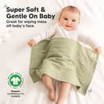 KeaBabies Organic Cotton Burp Cloths Baby Girl, Boy - 6-Pack Large Burping Clothes for Babies, Spit Up Rags, Super Soft & Absorbent Newborn Wash Towels, Gender Neutral, Non-Shrink (Stria, Embrace)
