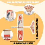 Barsha Space 4-Pack Balsa Wood Airplane Glider Kits for Kids - Model Toy Airplane Set | Perfect for Outdoor Flying in Yards, Parks & Open Spaces