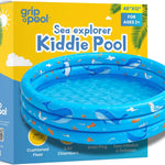 Inflatable Kiddie Pool for Toddlers, 48"X12" Round Plastic Blow Up Kids Swimming Pool, Outdoor Water Play, Ball Pit Toys for Kids Age 2 3 4 5, Summer Essential Baby Splash Pools with Cushioned Floor
