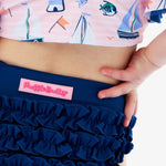 RuffleButts Baby/Toddler Girls UPF50+ Waterfall Tankini Two Piece Swimsuit - Pink Sweet Sails, 3-6m