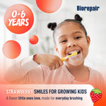 BIOREPAIR Kids- Kids and Baby Toothpaste with Hydroxyapatite, Gentle Cleansing & Enamel Protection, Strawberry Fluoride Free Toothpaste, Moisturizing Action on Gums, 0-6 Years, 2.12 Oz, Made in Italy