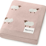 Baby Swaddle Blanket - 100% Luxury Cotton Knit Soft Cozy Lightweight Unisex Receiving Stroller Quilt Blanket for Shower Gift Registry for Newborns Infants Toddlers (Sheep - Khaki)