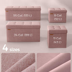 SONGMICS Mazie Collection - 30 Inches Folding Storage Ottoman Bench, Ottoman Foot Rest, End of Bed Bench, Storage Chest, Load 660 lb, for Living Room, Bedroom, Entryway, Jelly Pink ULSF047R11