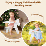 Belleur Rocking Horse for Kids 1-3 Years Old, Wooden Rocking Toy for Toddlers with Removable Fence for Indoor & Outdoor Activities, Baby Horse Riding Toy for Birthday & Visit Gifts