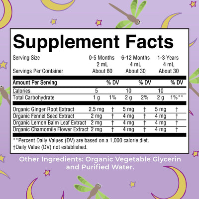 USDA Organic Nighttime Gripe Water for Babies by MaryRuth's | Herbal Blend for Little Tummies | Baby Essentials | Ages 0+ | Ginger Root | Lemon Balm | Fennel Seed | Vegan | 4 oz | 30-60 Servings