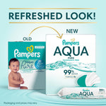 Pampers Aqua Pure Baby Wipes, 99% Water, Fragrance Free, Unscented, Water Based, Multi-Use, 672 Wipes Total (12X Flip-Top Packs) [Packaging May Vary]