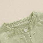 Toddler Baby Girl Sweater Floral Cardigan Knit Long Sleeve Coat Cute Fall Winter Outfits Clothes Infant Newborn (Green, 0-6 Months)
