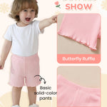 Aura Vane 3 Pack Baby Girl Pink Beige Shorts 6 9 12 Months Baby Cotton Shorts Summer Light Pink Casual Girl Clothes Pull-On Short Pants for Daily Wear