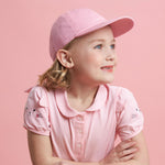 The Hat Depot Kids Washed Low Profile Cotton and Denim Plain Baseball Cap Hat (2-5 yrs, Light Pink)