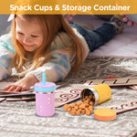 Tronco Stainless Steel Sippy Toddler Cups, 10 oz Mason Jar Kids Smoothie Cups with Silicone Sleeves & Spill Resistant Flexible Straw, BPA-Free, Dishwasher Safe, Snack Cup for Toddlers