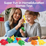 CZTCDP ABC Dinosaur Learning Toys for Toddlers Double-Sided Dinosaurs Matching Game Fine Motor Skills Sensory Toy,13PCS Montessori Preschool Educational Toy Gift for 3+Years Old Boys and Girls