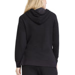 Motherhood Maternity Women's Long Sleeve Fleece Tunic Pullover Pregnancy Hoodie with Side Slits and Kangaroo Pocket, Black, Small