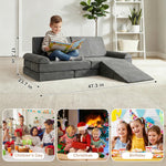 LOAOL Modular Kids Play Couch, Kids Couch for Playroom, Convertible Foam Climbing Sofa for Toddlers, Foam Climbing Blocks for Boys and Girls
