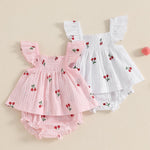Mubineo Baby Girl Summer Clothes Cute Ruffle Tops Dress Shorts Outfits Set Infant Toddler Shrit Bloomers Princess Outfit (Pink, 6-12 Months)