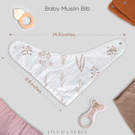 LILY O LAUREL Muslin baby bandana bibs for drooling and teething, 100% cotton, Baby bibs for boys and girls, Muslin Bibs, Drool Bibs – Pack of 8